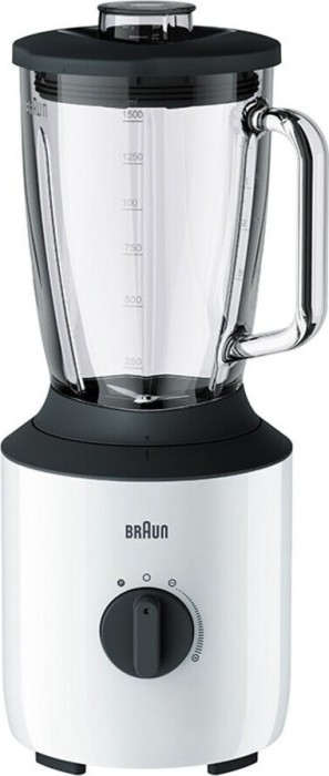 Braun PowerBlend 3 JB 3150 WH Standmixer – 1,5 l Glas-Mixaufsatz, Küchenhelfer zum Zerkleinern, Pürieren & Mixen, 800 Watt, Weiß (0X22311052)