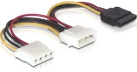 DeLOCK SATA-power adapter 4-Pin [IDE] on 15-Pin [SATA] and 4-Pin [IDE], Y cable (60103)