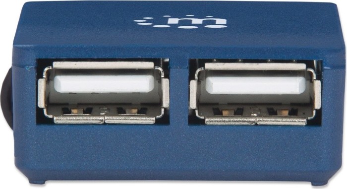 Manhattan Micro hub USB, 4x USB-A 2.0, USB-A 2.0 [wtyczka]