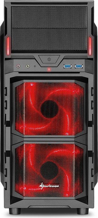 Sharkoon VG5-W, czerwony, okienko akrylowe