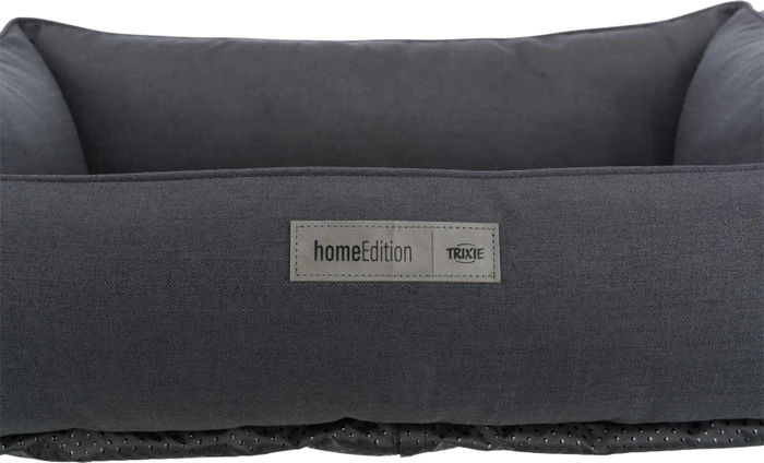 Trixie Farello Hundebett – Quadratisch 80x60 Cm, Schwarz, Mit Rutschfester Unterseite Und Abnehmbarem Bezug