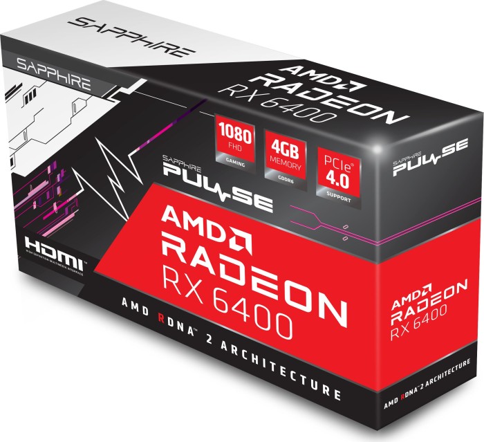 Sapphire Pulse Radeon RX 6400, 4GB GDDR6, HDMI, DP, lite retail