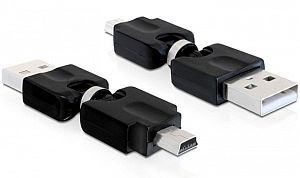 DeLOCK USB 2.0 adapter, USB-A [wtyczka] na mini-B [wtyczka], z przegub obrotowy