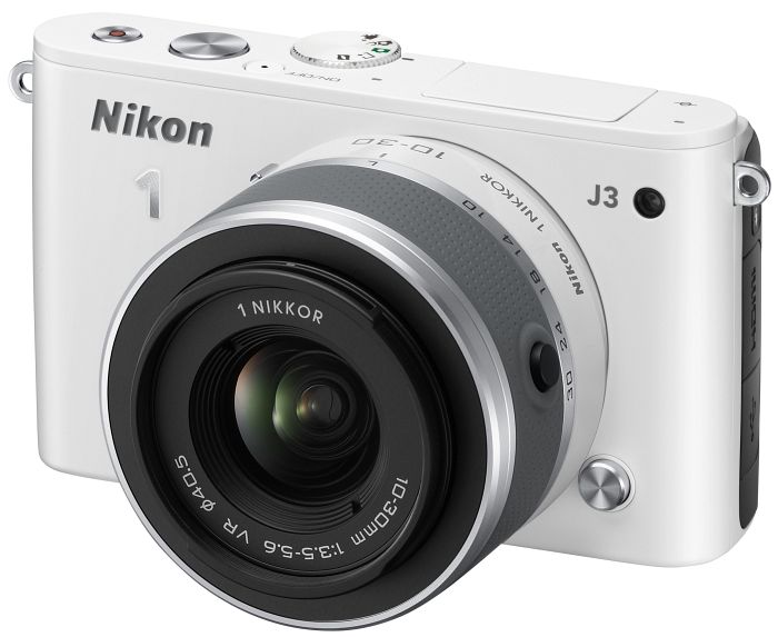Nikon 1 J3 weiß mit Objektiv VR 10-30mm 3.5-5.6 und VR 30-110mm 3.8-5.6