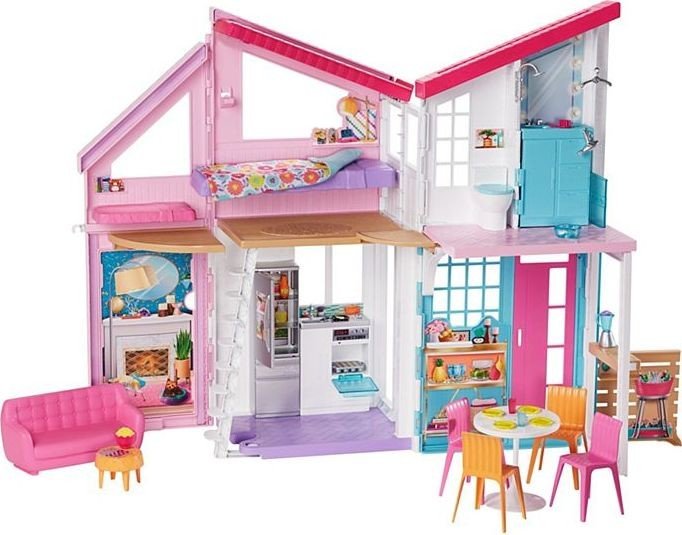 Skirt & Accessories Gift for 3-7 Year Olds Barbie Malibu House Playset Blonde, 11.5-in Wearing Jacket Big Dreams “Malibu” Roberts Doll 2-Storey House FXG57 & Big City