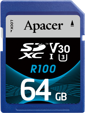 Apacer R100 SDXC 64GB, UHS-I U3, Class 10