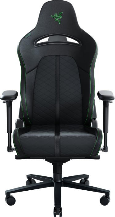 Grün Gaming-Stuhl für Sitzkomfort den ganzen Tag Integrierter Lordosenbogen, reaktive Sitzneigung, breitere Sitzfläche, optimierte Polsterdichte, umweltfreundliches Kunstleder Razer Enki 