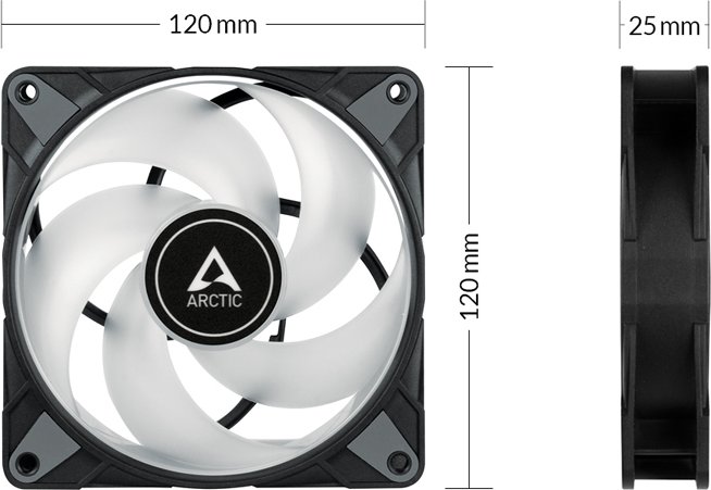 Arctic P12 PWM PST A-RGB 0dB schwarz, 120mm, 3er-Pack