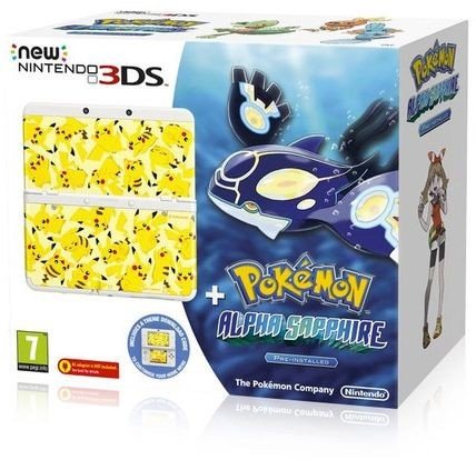 Nintendo New 3DS Pokémon Alpha Saphir Bundle weiß