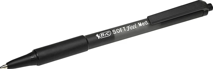 Bic Soft Feel Kugelschreiber 5er Pack – Schwarz, 1,0 Mm, Weicher Griff, Versenkbar