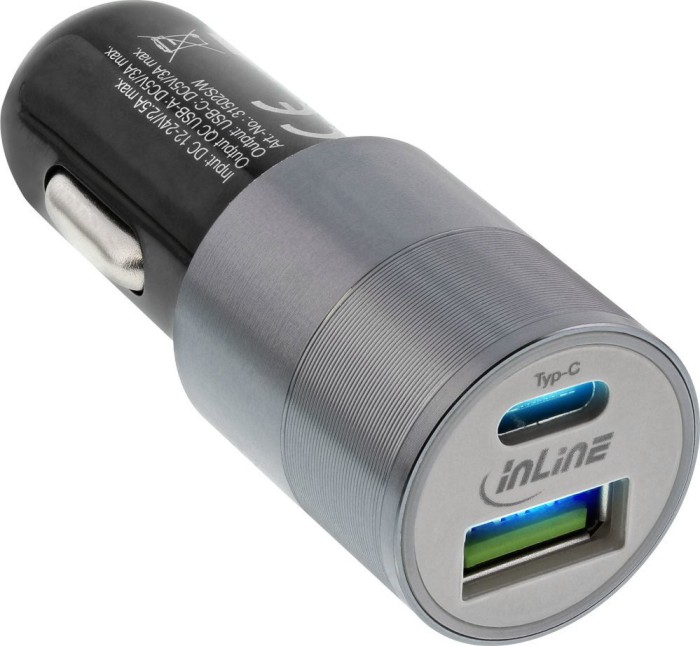 InLine Quick Charge 3.0 USB-A/USB-C Kfz-Ladegerät schwarz/silber ab € 13,90  (2024)