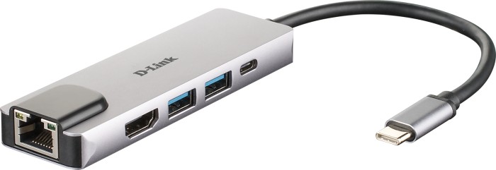 D-Link 5-w-1 USB-C hub with HDMI/Ethernet/Power Delivery