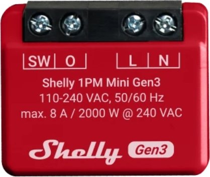 Shelly Plus 1PM mini Gen3, Bluetooth/WLAN-wireless switch relay