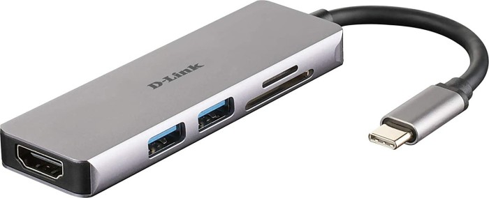 D-Link 5-w-1 USB-C hub with HDMI/czytnik kart pamięci