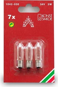 Konstsmide Ersatzbirne für Weihnachtsbeleuchtung klar 34V 3W E10, 3er-Pack