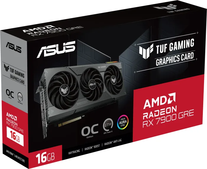 ASUS TUF Gaming Radeon RX 7900 GRE OC, TUF-RX7900GRE-O16G-GAMING, 16GB GDDR6, HDMI, 3x DP