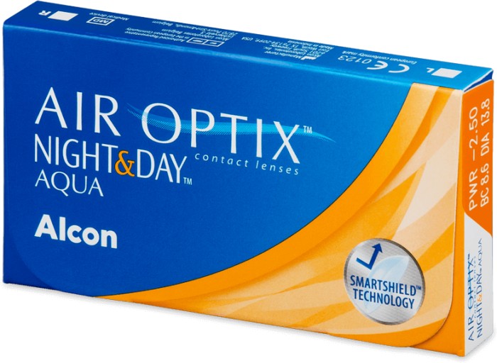 Alcon Air Optix Night&Day Aqua, +4.00 Dioptrien, 3er-Pack
