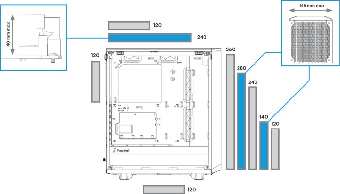 Fractal Design Meshify 2 Compact RGB White TG Clear Tint, szklane okno