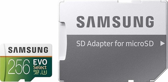 Samsung EVO Select R100/W90 microSDXC 256GB Kit, UHS-I U3, Class 10