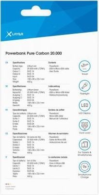 XLayer Powerbank Pure Carbon 15000 schwarz