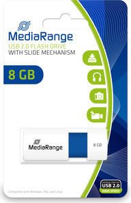 MediaRange USB Speicherstick Color Edition 8GB weiß/blau, USB 2.0
