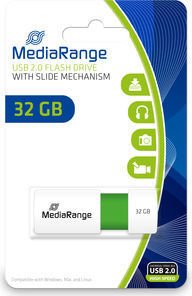 MediaRange USB Speicherstick Color Edition 32GB weiß/grün, USB 2.0