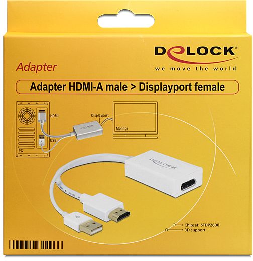 DeLOCK High Speed HDMI A [wtyczka]/DisplayPort [gniazdko] adapter