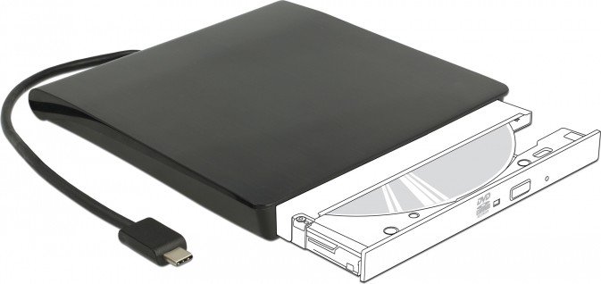 DeLOCK externes Gehäuse 5.25" für Slim SATA Laufwerke, 12.7mm, USB-C 3.0