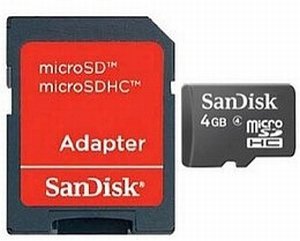 SanDisk microSDHC 4GB Kit, Class 4