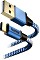 Hama Ladekabel Reflective USB-A/USB-C 1.5m Nylon blau (201558)