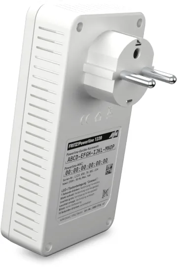 AVM FRITZ!Powerline 1260 Single-Adapter (1.200 MBit/s, WLAN-Access Point,  ideal für Media-Streaming oder NAS-Anbindungen, weiß, deutschsprachige