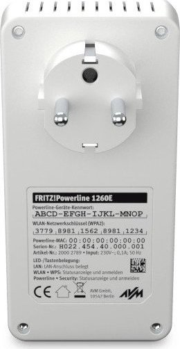 AVM PL1260E: Adaptateur simple FRITZ!Powerline 1260E chez reichelt  elektronik