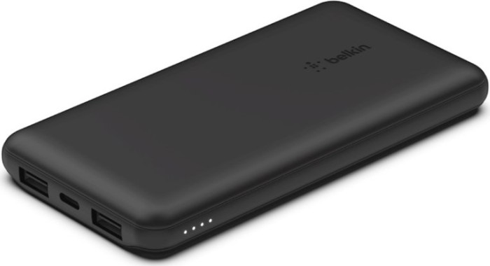 Belkin BoostCharge 3-Port Power Bank 10K + USB-A/USB-C Cable schwarz
