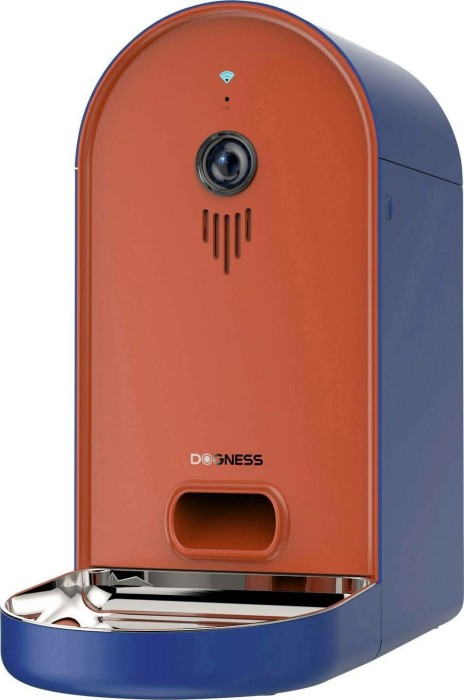 DOGNESS Smart-Cam Feeder automat karmiący do Katzen i psy, WLAN, kamera HD z noktowizor, sterowanie z aplikacji, pomarańczowy/niebieski