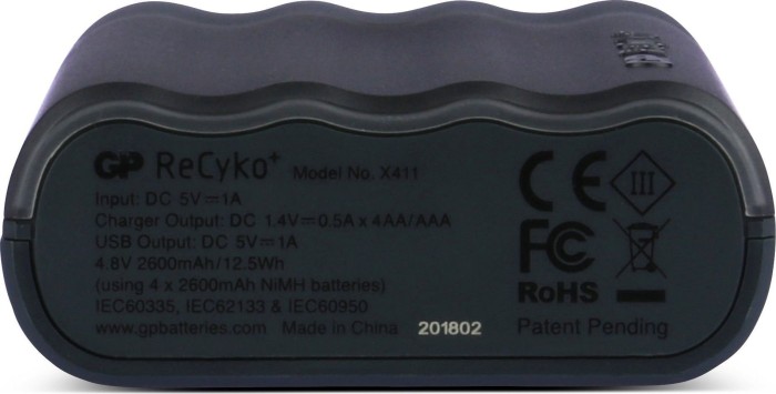 GP Batteries ReCyko+ USB Rapid Charger X411