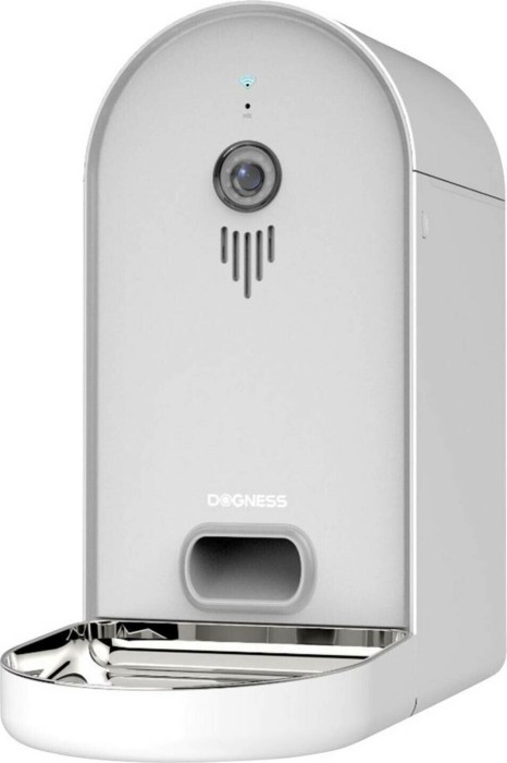 DOGNESS Smart-Cam Feeder Futterautomat für Katzen und Hunde, WLAN, HD-Kamera mit Nachtsicht, App-Steuerung, grau/weiß