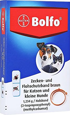Bayer Bolfo Zecken und Flohband braun für Katzen und kleine Hunde, 38cm