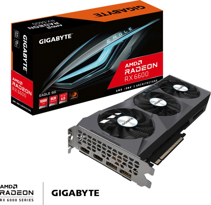 GIGABYTE Radeon RX 6600 Eagle 8G, 8GB GDDR6, 2x HDMI, 2x DP