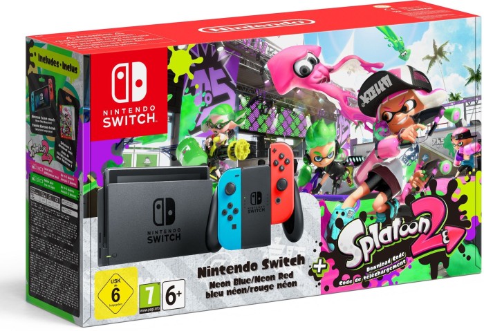 Nintendo Switch - Splatoon 2 Bundle schwarz/blau/rot