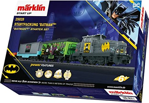Märklin Start up 29828 - Startpackung Batman, Spur H0 Modelleisenbahn, Startset mit Zug und Gleisen,