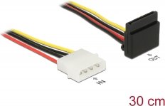DeLOCK Stromkabel SATA 15-Pin gewinkelt Stecker auf Molex 4-Pin Buchse, 0.30m