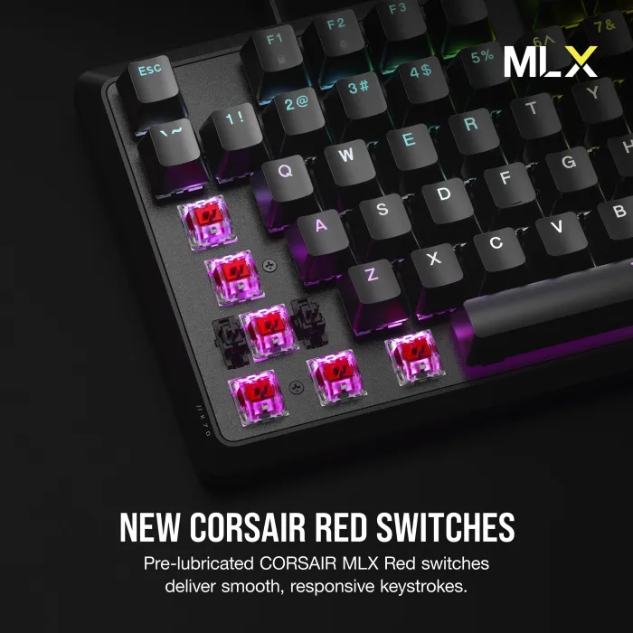 Corsair Gaming K70 CORE, schwarz, MLX RED, USB, DE