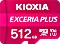 KIOXIA EXCERIA PLUS R100/W85 microSDXC 512GB Kit, UHS-I U3, A1, Class 10 (LMPL1M512GG2)