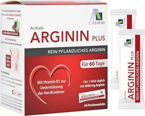 Avitale Arginin Plus Tabletten – 240 Stück, Mit 3000 Mg Pflanzlichem Arginin, Vitamin B1, B6, B12 & Folsäure