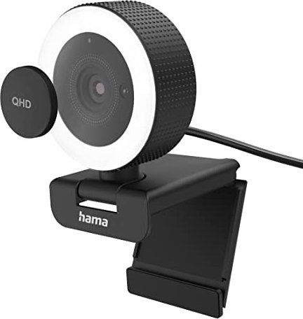 Hama C-800 Pro QHD Webcam mit Ringlicht, inkl. Fernbedienung
