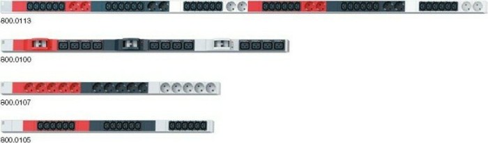 Bachmann IT PDU Basic VM z CEE-wtyczka, 12x C19, 3 fazy, 32A/400V, 1U, 3m