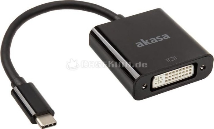 Akasa USB-C na DVI adapter czarny