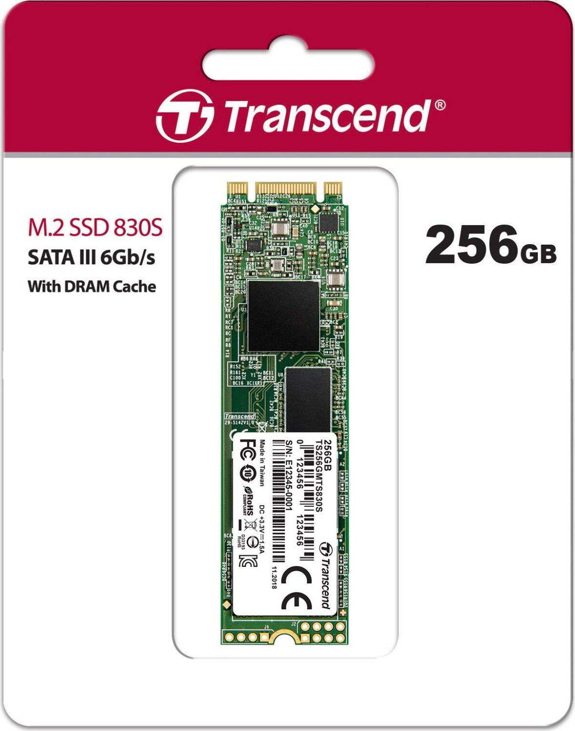 Transcend MTS830S - SSD - 256 GB - SATA 6Gb/s - TS256GMTS830S - Solid State  Drives 
