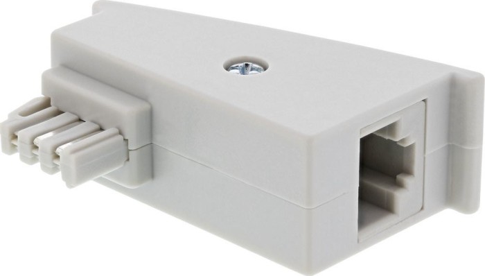 InLine TAE-F DSL Adapter Stecker auf RJ45 Buchse 8P2C für Fritzbox 45-polig xDSL (69949)