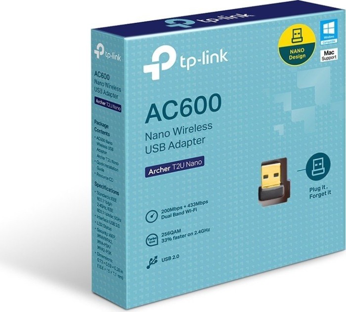 TP-Link AC600 Nano DualBand, 2.4GHz/5GHz WLAN, USB-A 2.0 [Stecker]